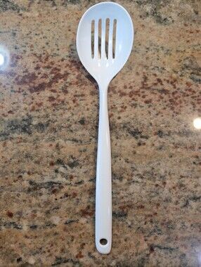 Copco Kitchen Utensil White Melamine Server Rare Vintage Slotted Spoon 645